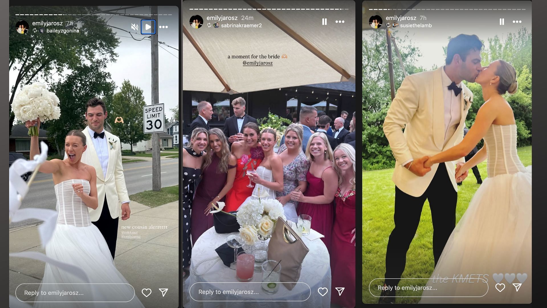 Bears TE Cole Kmet gets married to longtime girlfriend Emily Jarosz